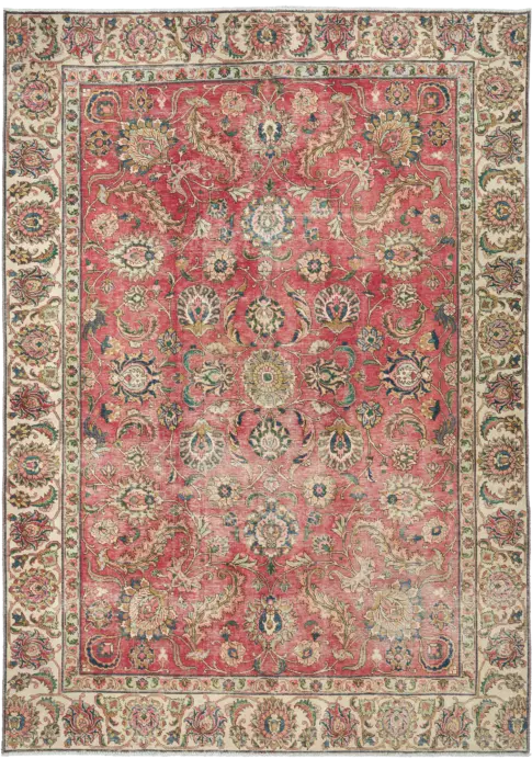 Patina Tabriz Rectangle Red Rug 8×11 Wool-Cotton