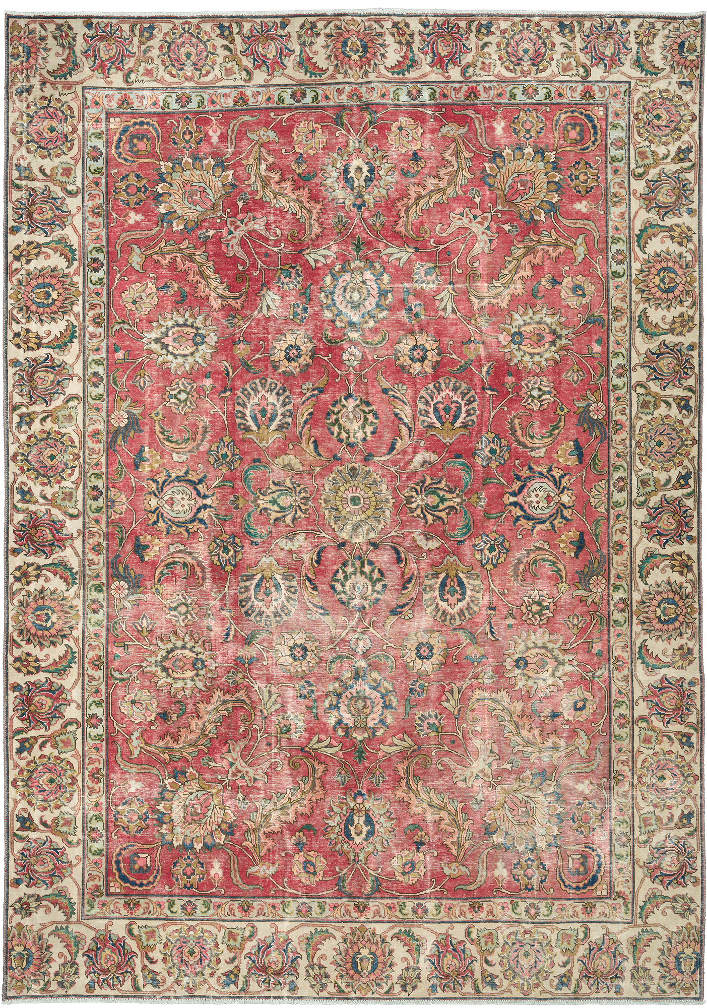 Patina Tabriz Rectangle Red Rug 8×11 Wool-Cotton