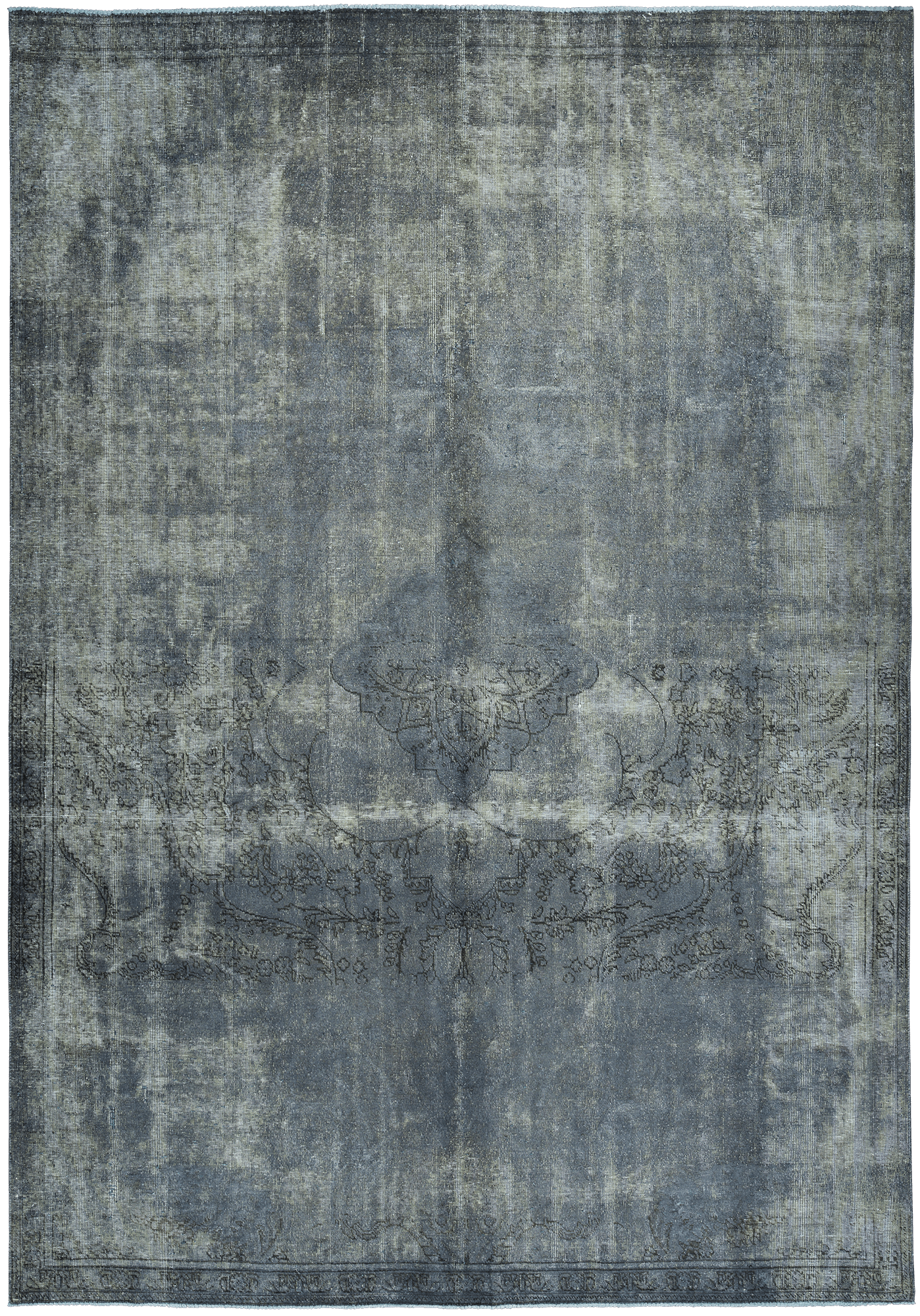 Colorful Vintage Tabriz Rectangle Blue Rug 8×11 Wool-Cotton