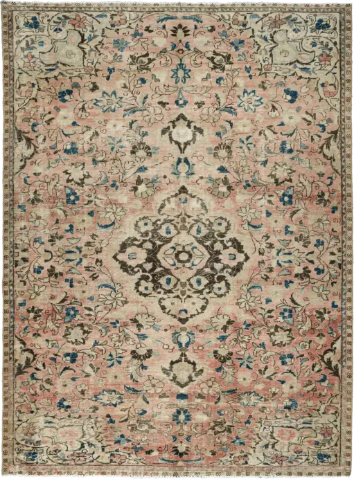 Patina Bakhtiari Rectangle Pink Rug 8×10 Wool-Cotton