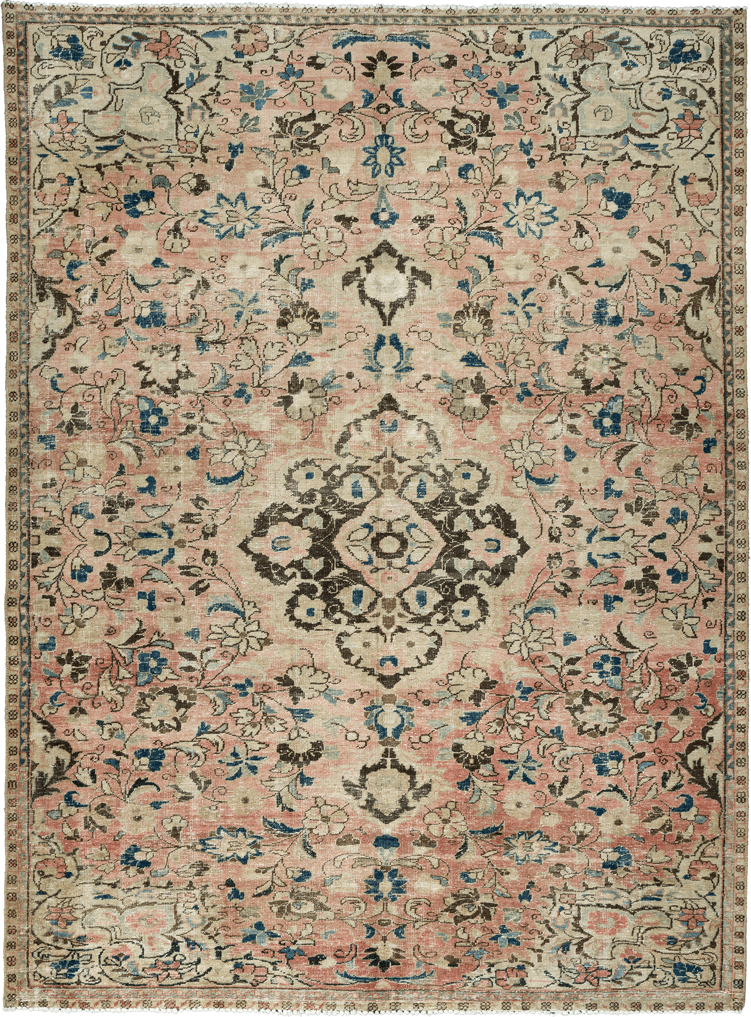Patina Bakhtiari Rectangle Pink Rug 8×10 Wool-Cotton