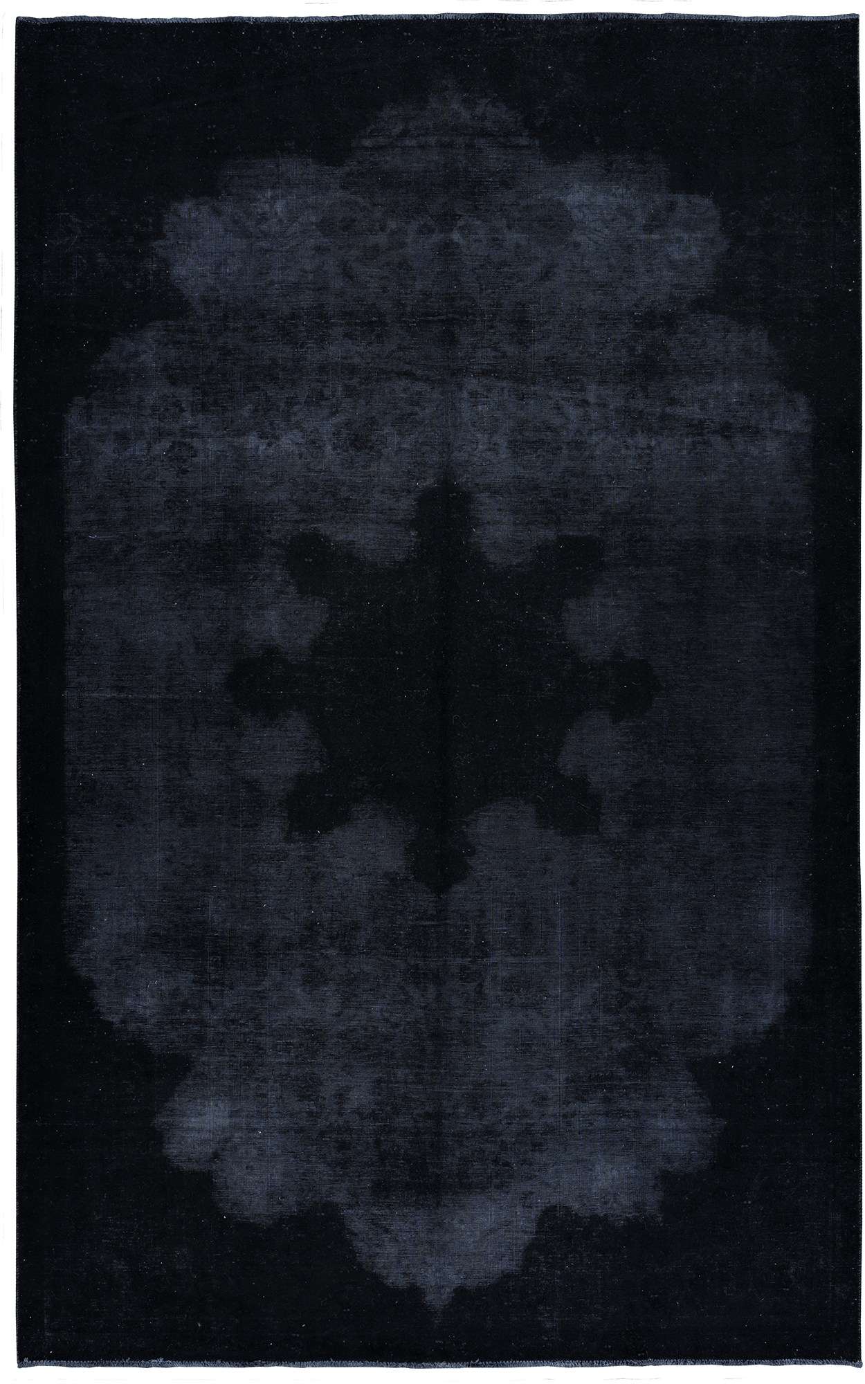 Colorful Vintage Tabriz Rectangle Black Rug 7×11 Wool-Cotton