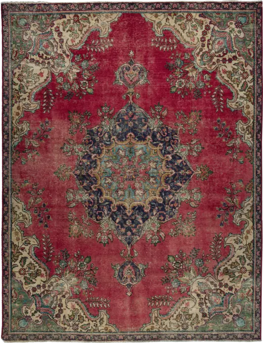 Patina Tabriz Rectangle Red Rug 8×10 Wool-Cotton