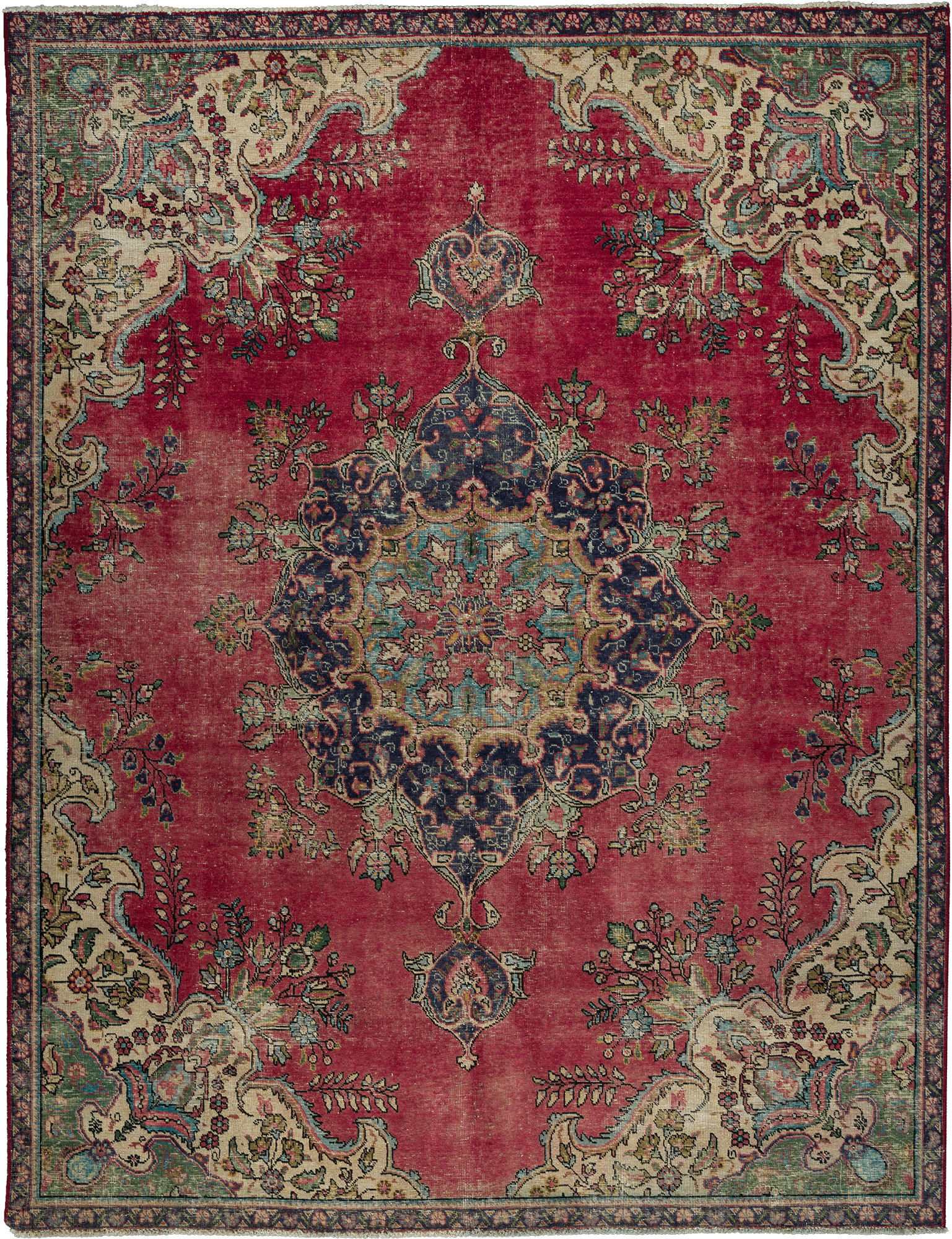 Patina Tabriz Rectangle Red Rug 8×10 Wool-Cotton