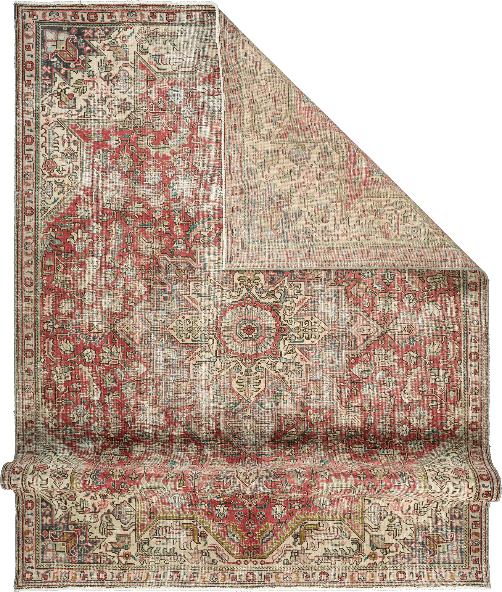 Patina Heriz Rectangle Red Rug 7×10 Wool-Cotton