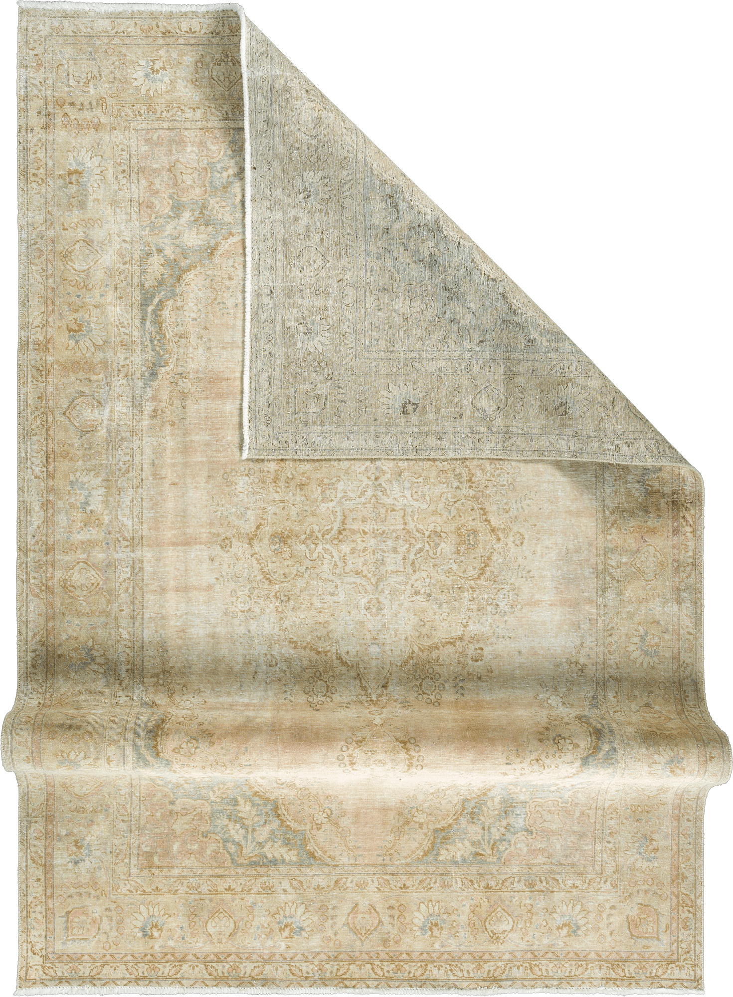 Modern Tabriz Rectangle Pink Rug 7×11 Wool-Cotton
