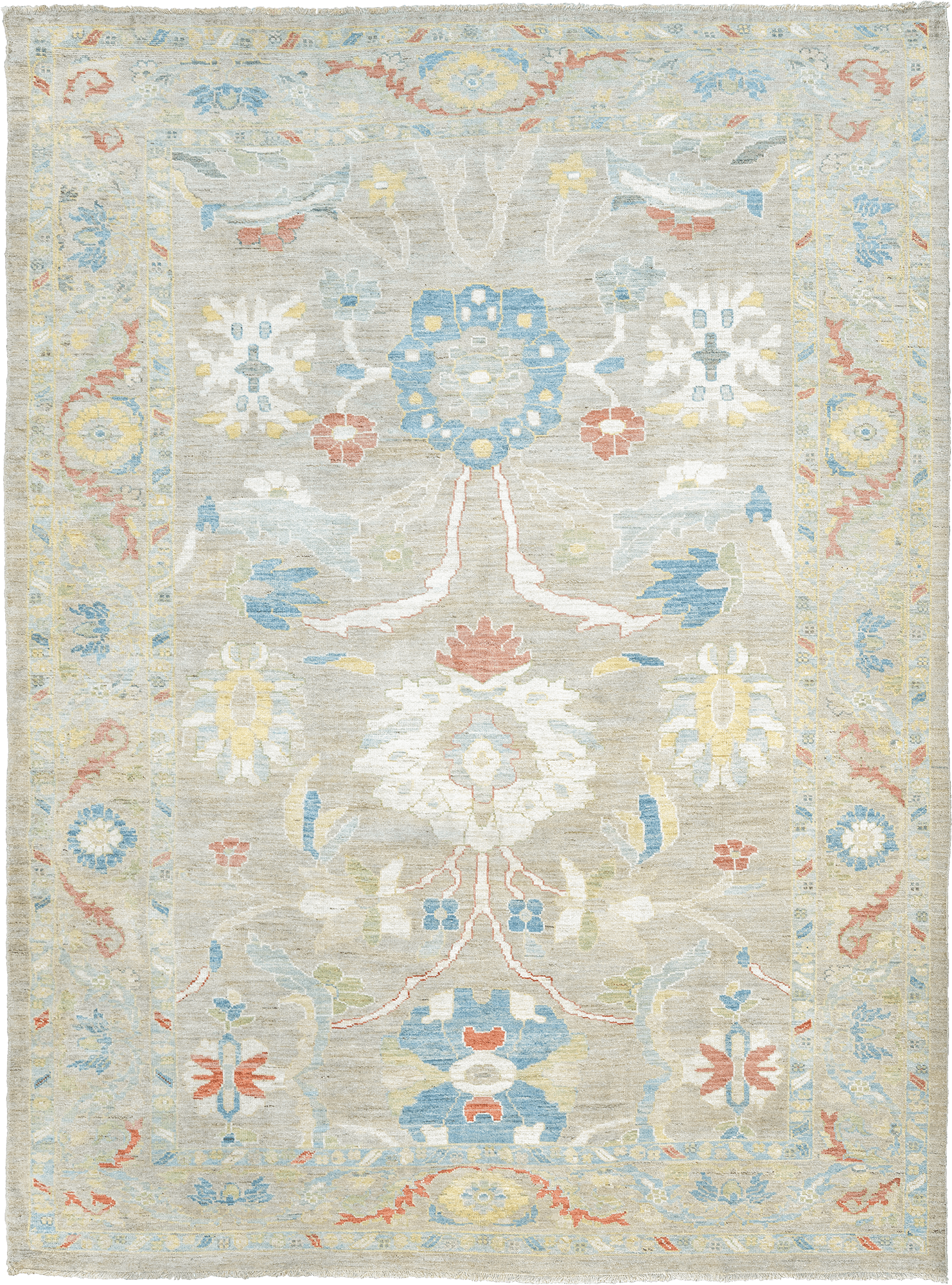 Newly Woven Heritage Sultanabad Rectangle Grey Rug 9×12 Wool-Cotton
