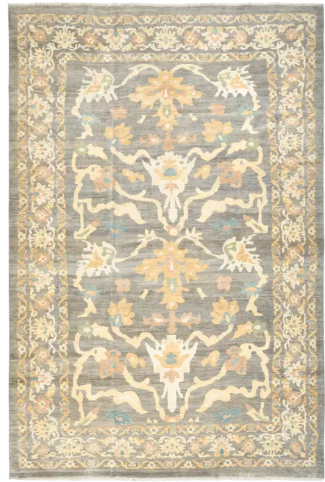 Newly Woven Heritage Sultanabad Rectangle Grey Rug 10×15 Wool-Cotton