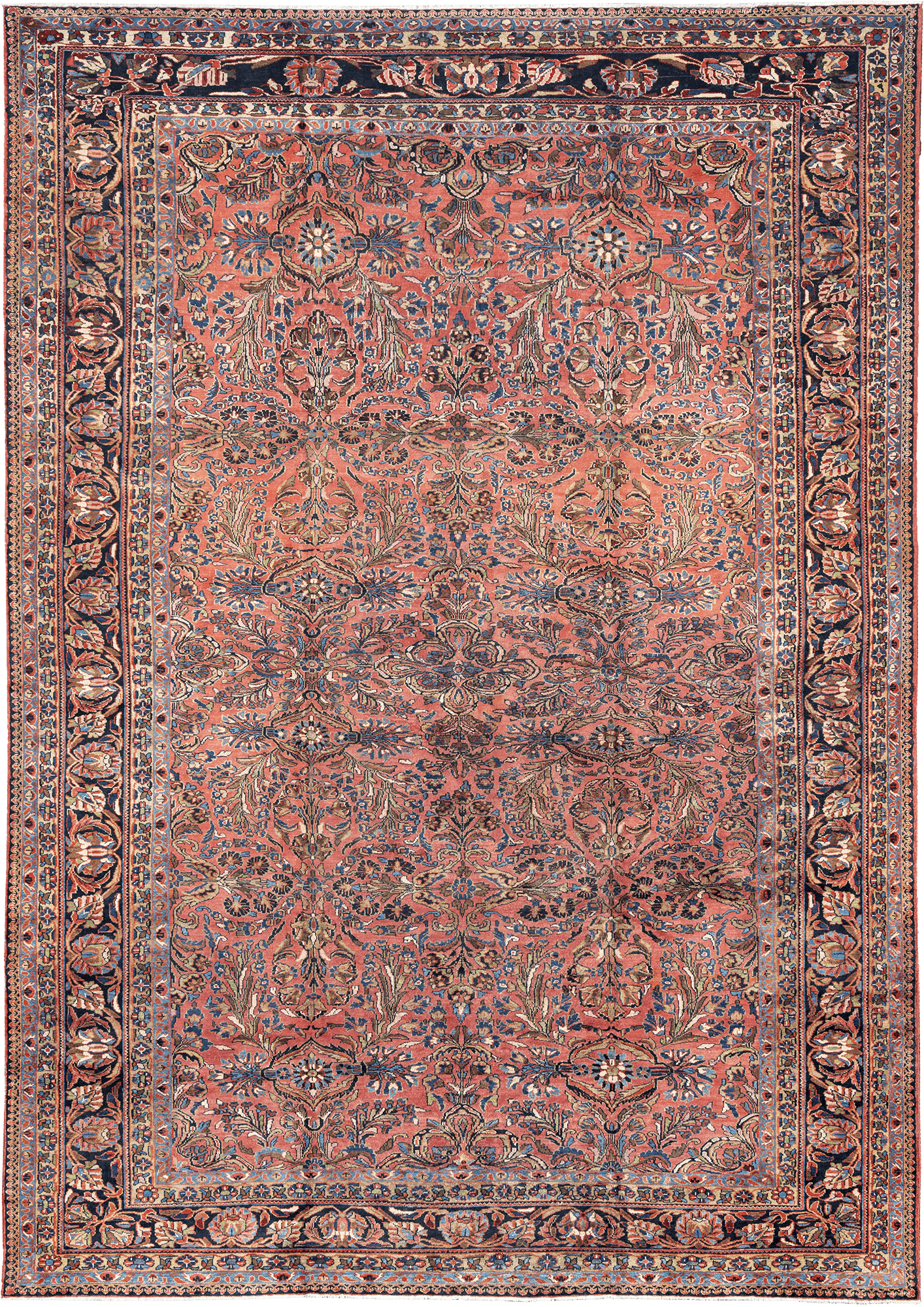 Antique Lilihan Rectangle Red Rug 11×16 Wool-Cotton