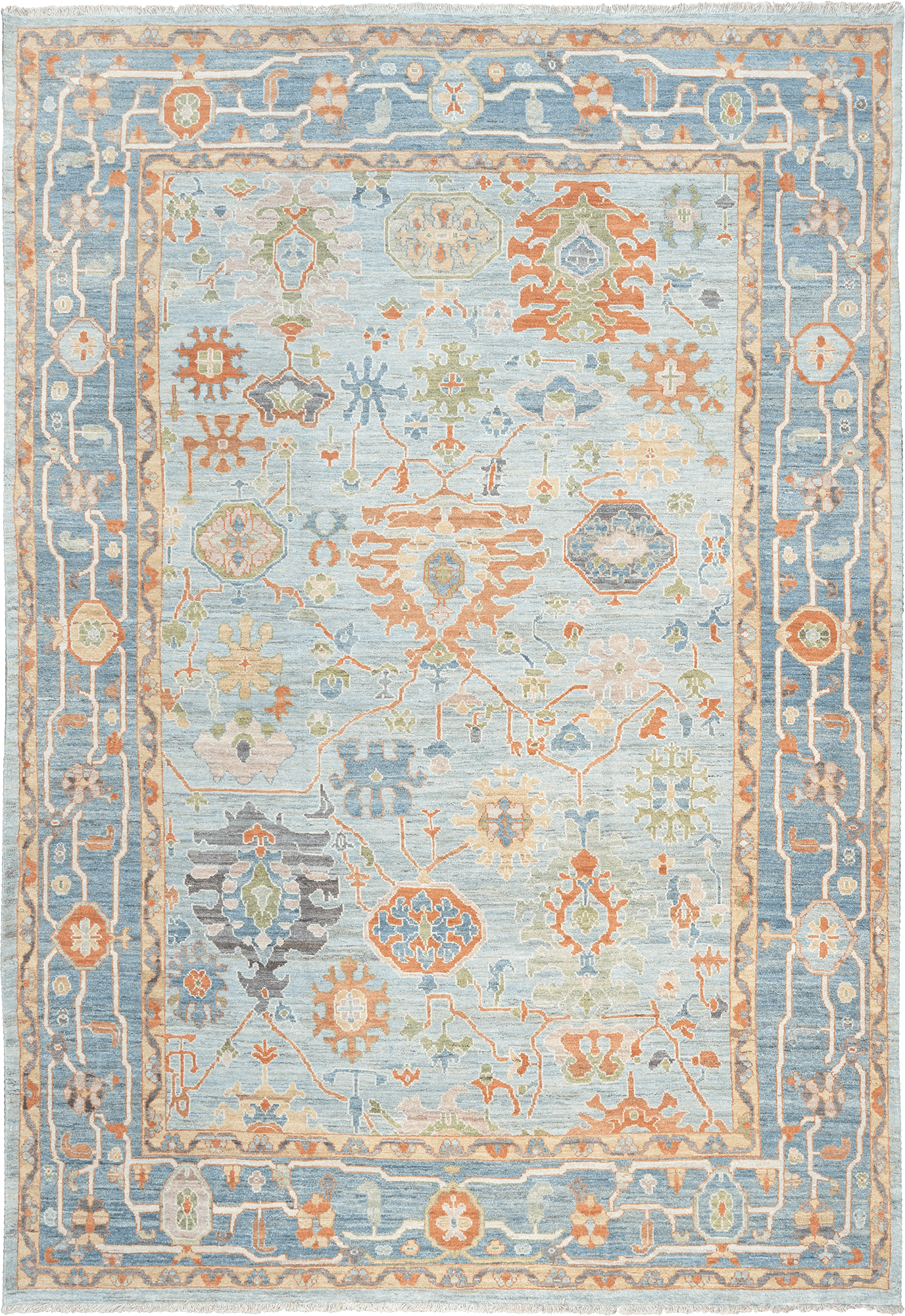 Newly Woven Heritage Sultanabad Rectangle Blue Rug 10×15 Wool-Cotton