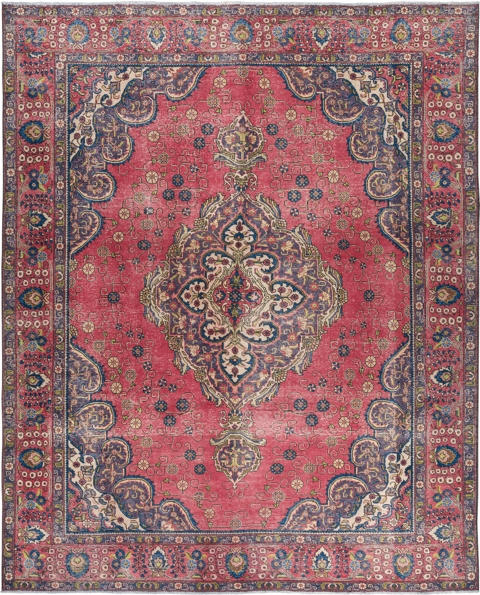 Patina Tabriz Rectangle Red Rug 9×12 Wool-Cotton