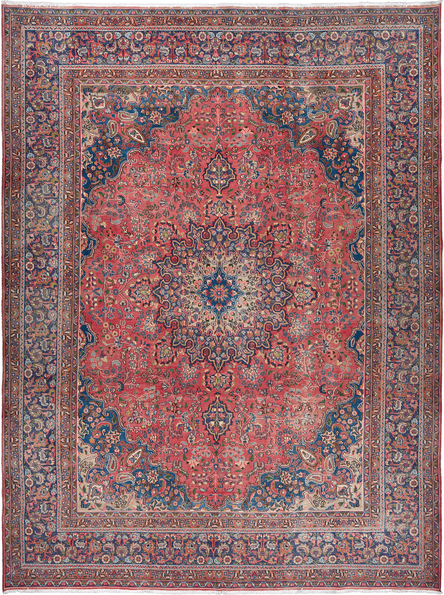 Patina Tabriz Rectangle Red Rug 10×13 Wool-Cotton