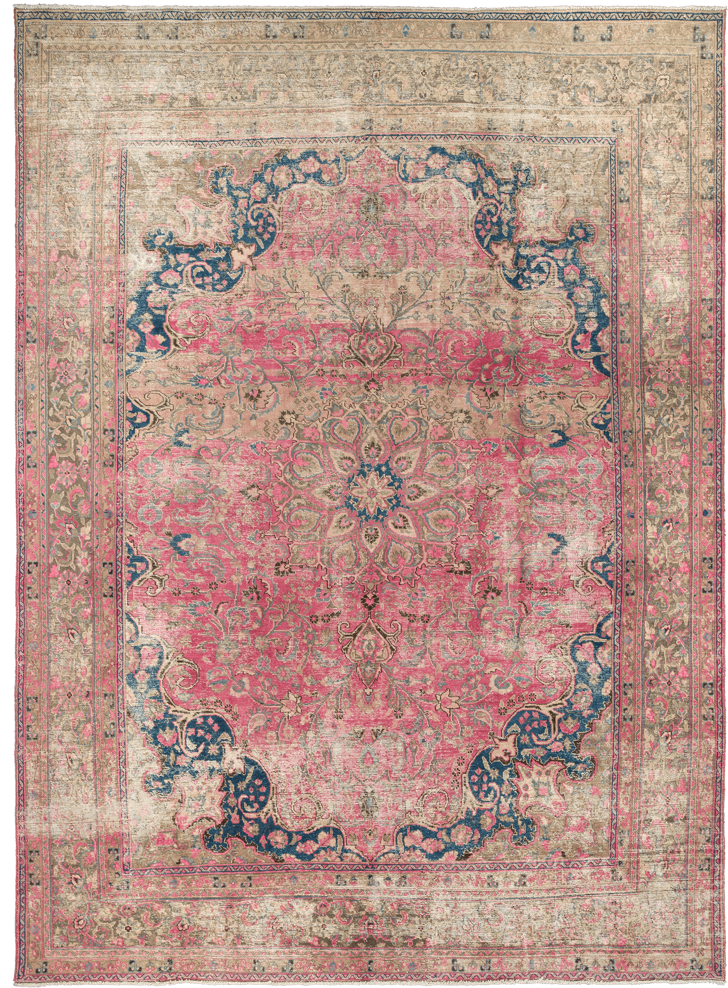 Modern Tabriz Rectangle Red Rug 9×13 Wool-Cotton