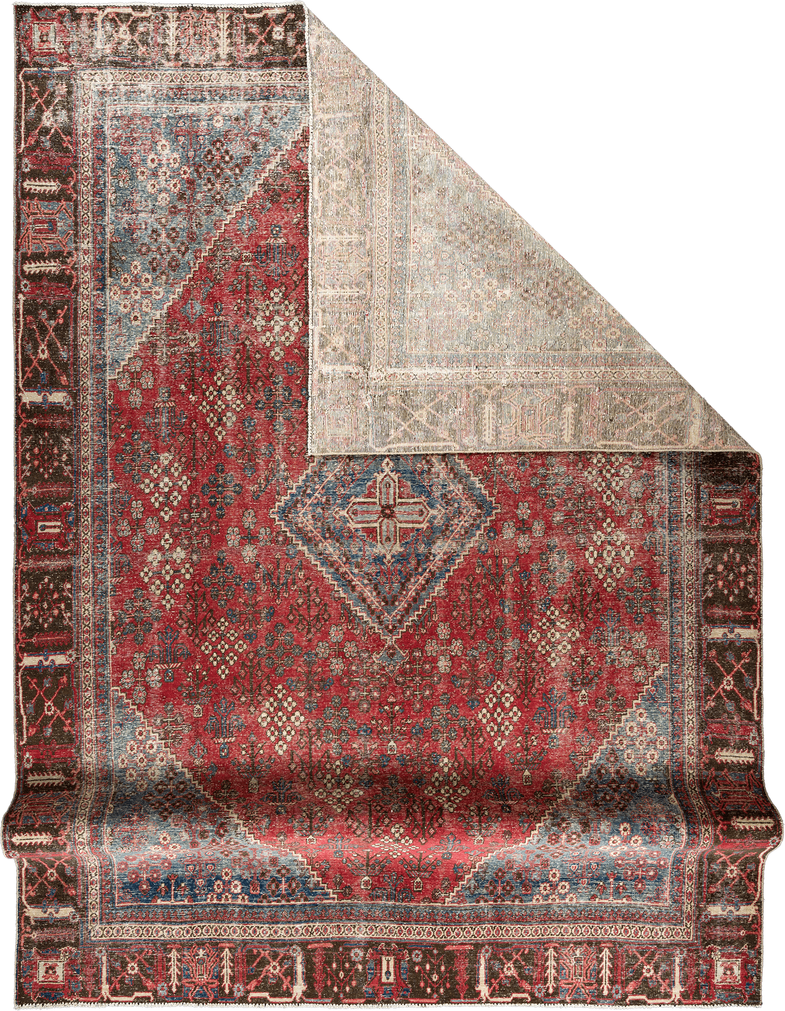 Modern Josheqan Rectangle Red Rug 9×13 Wool-Cotton
