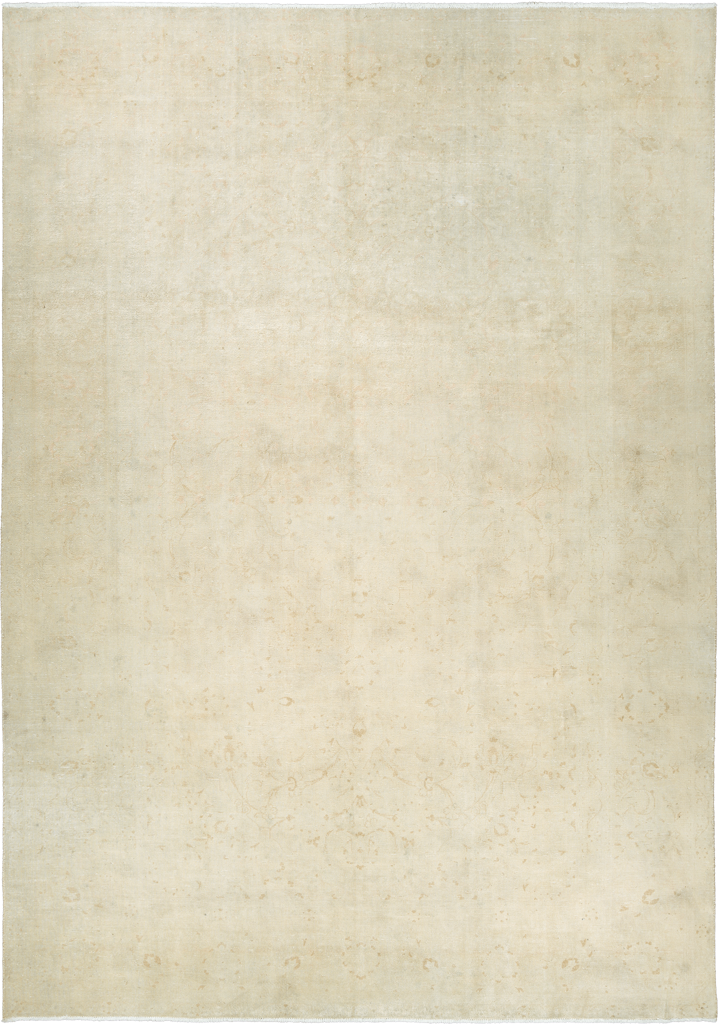 Modern Tabriz Rectangle Beige Rug 9×13 Wool-Cotton