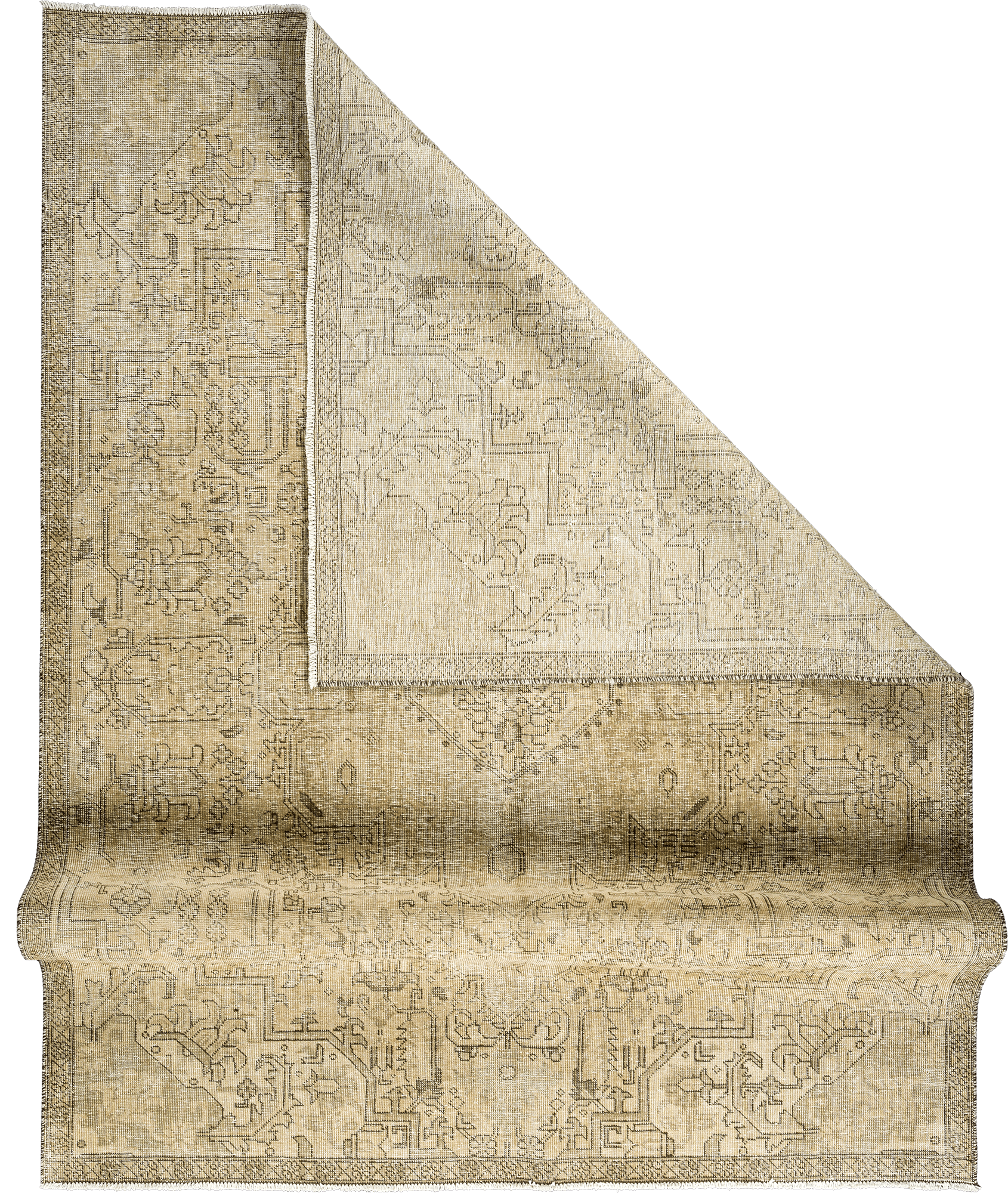 Modern Heriz Rectangle Beige Rug 8×10 Wool-Cotton