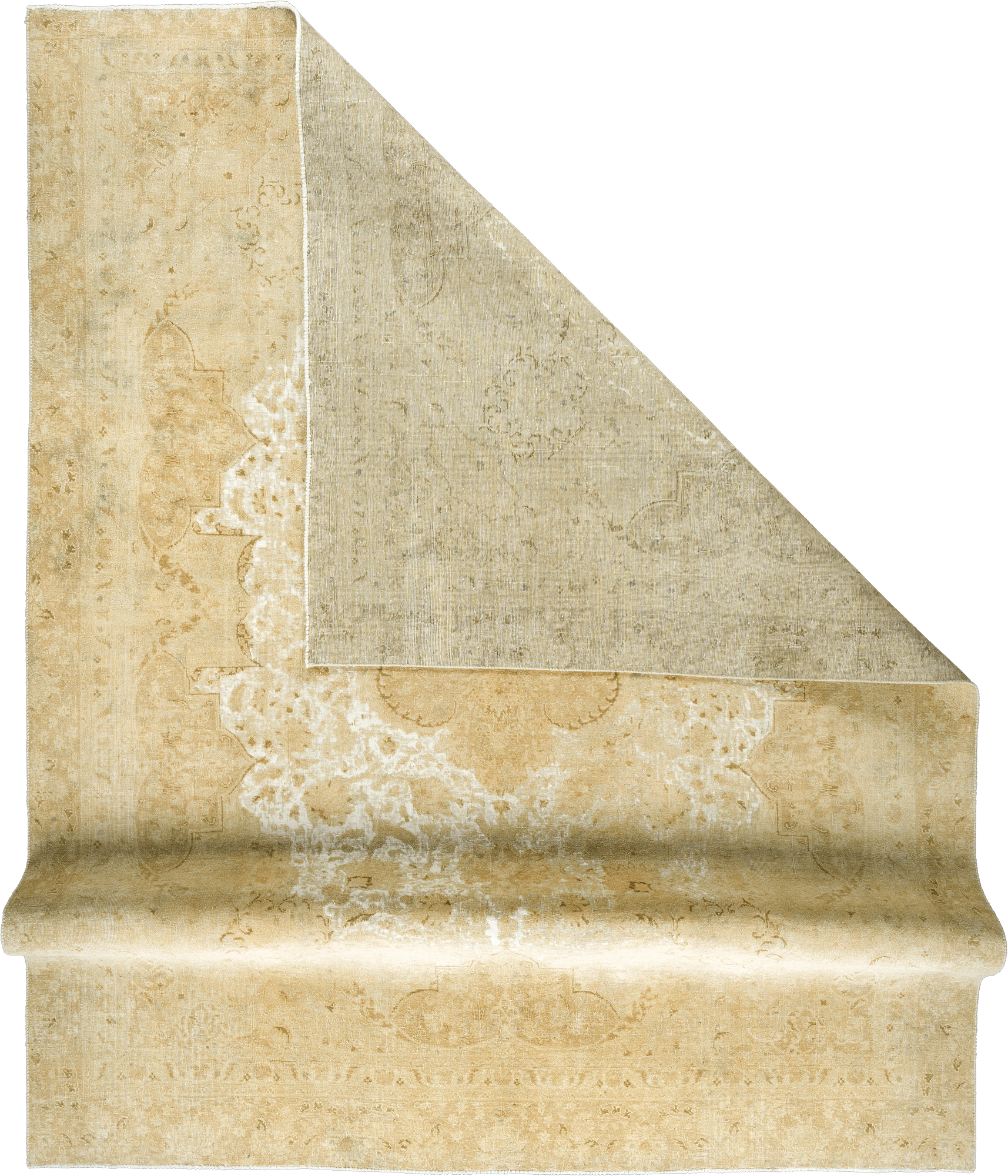 Modern Tabriz Rectangle Beige Rug 9×12 Wool-Cotton