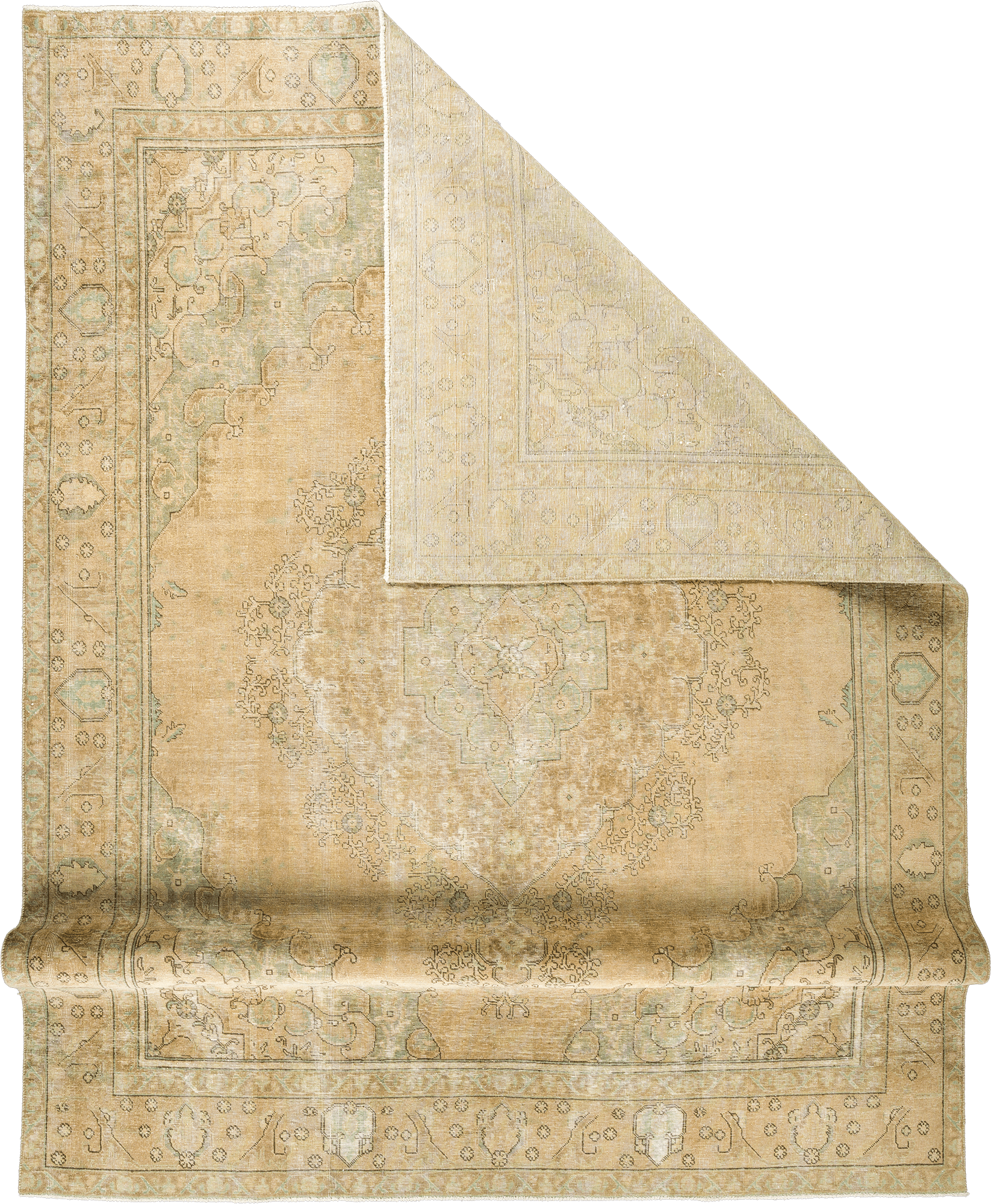 Modern Heriz Rectangle Beige Rug 9×13 Wool-Cotton
